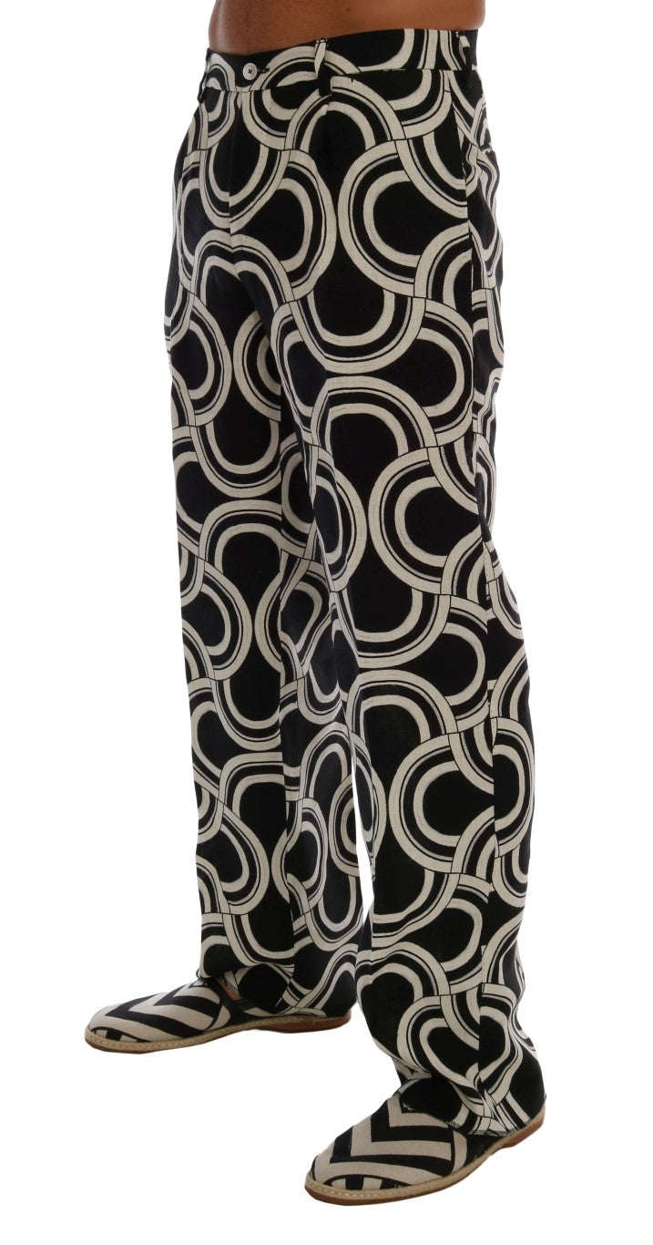 Dolce & Gabbana Sleek Patterned Slim-Fit Men's Trousers