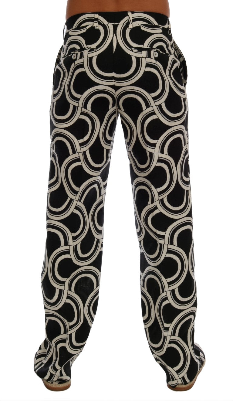 Dolce & Gabbana Sleek Patterned Slim-Fit Men's Trousers