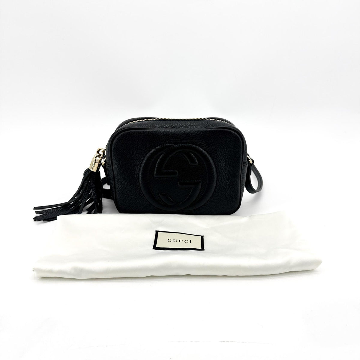 Gucci Soho Disco Leather Black Calfskin Crossbody Bag Bag (Pre-Owned)