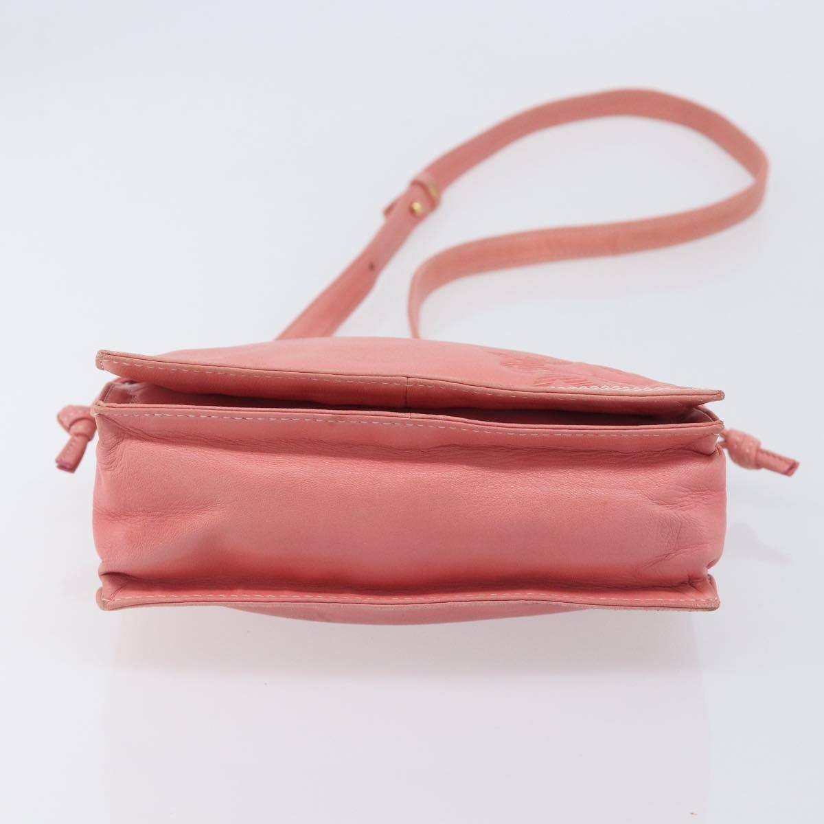 Loewe Shoulder Bag Leather Pink Leather Shoulder Bag Bag (Pre-Owned)