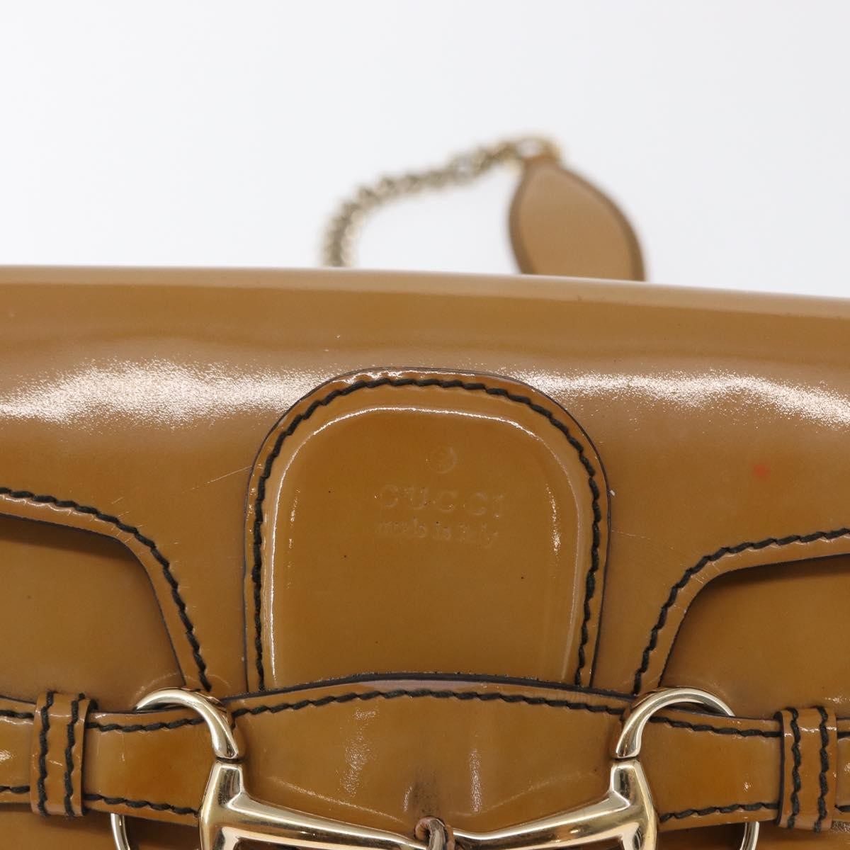 Gucci Emily Chain Flap Patent Beige Patent_Leather Shoulder Bag Bag (Pre-Owned)