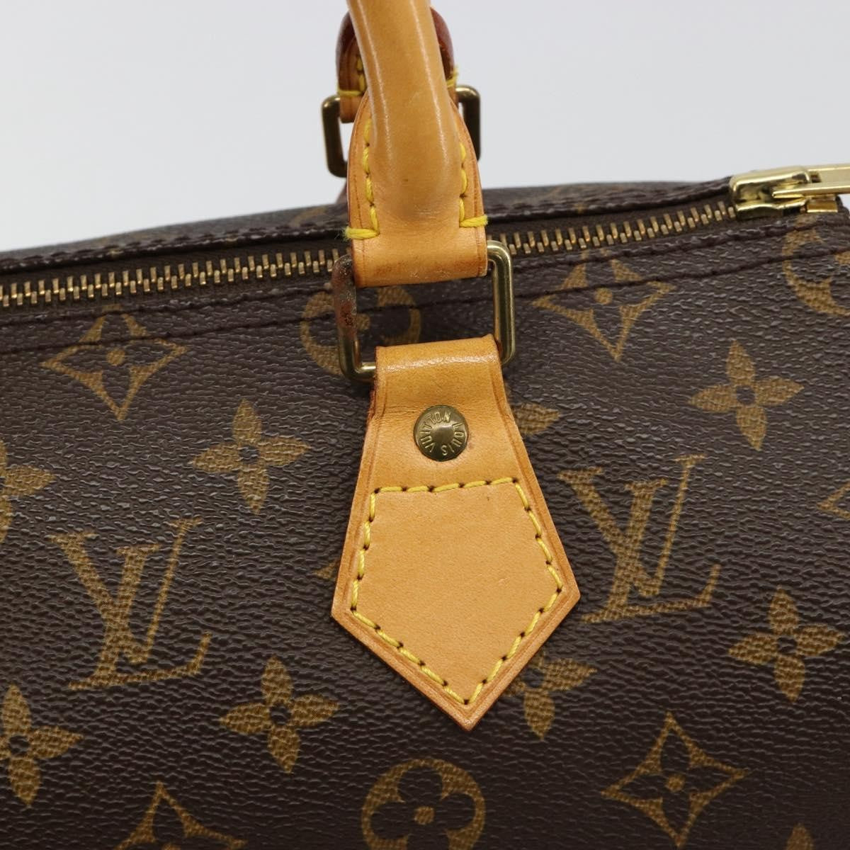 Louis Vuitton Speedy Monogram Canvas Neutral Canvas Handbag (Pre-Owned)