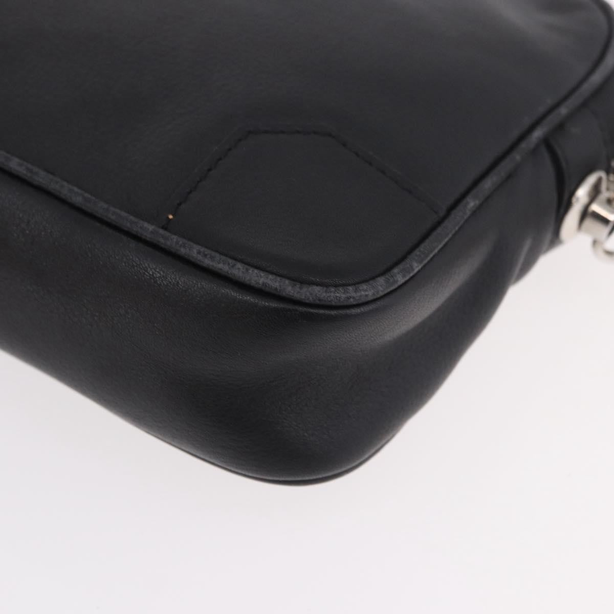 Celine Vintage Zip Wristlet Clutch Leather Black Leather Clutche & Pouche Bag (Pre-Owned)