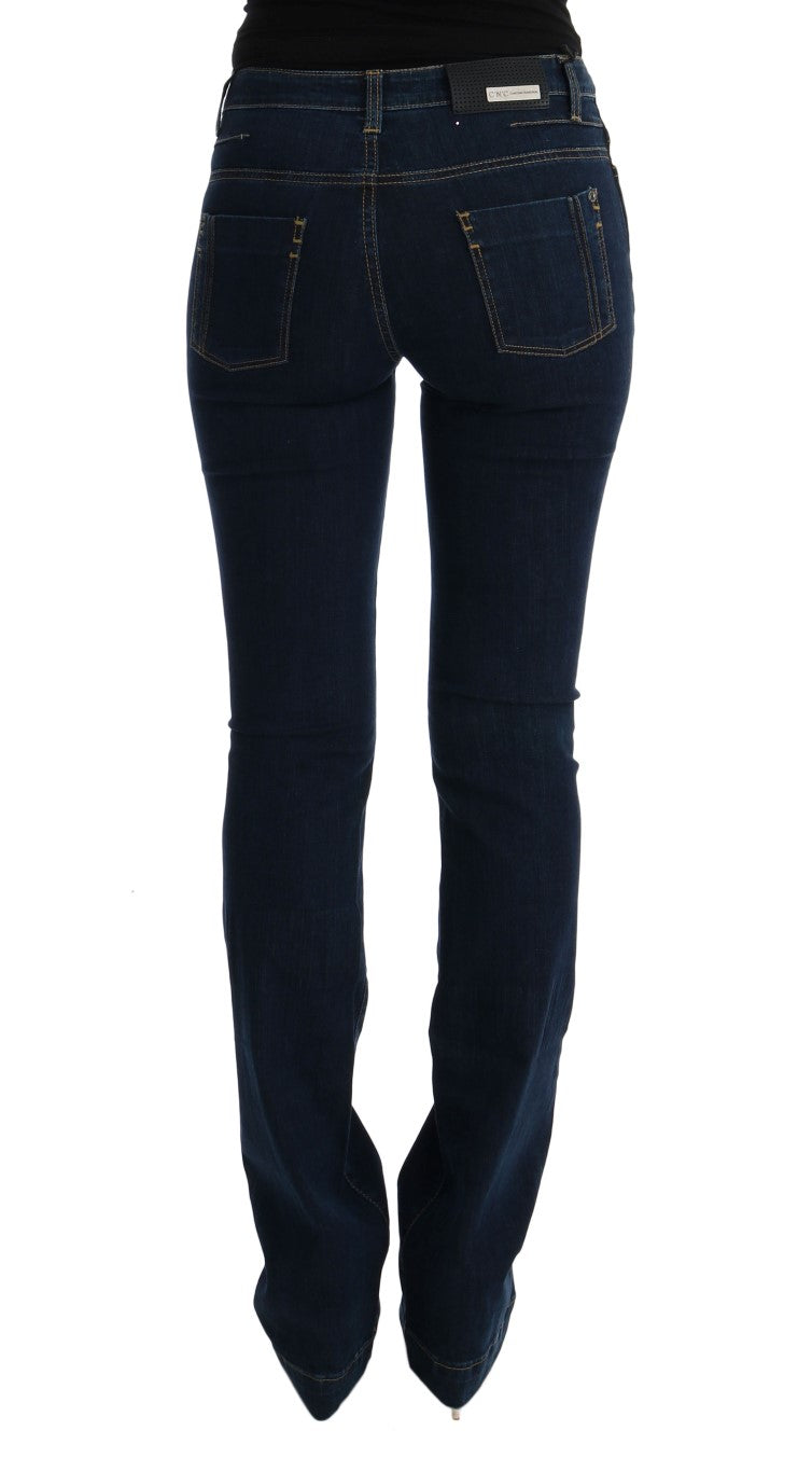 Costume National Blue Cotton Bootcut Flared Women's Jeans