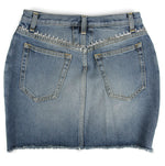 Saint Laurent Women's Dirty Light Blue Denim 80s Mini Skirt (26)