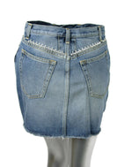 Saint Laurent Women's Dirty Light Blue Denim 80s Mini Skirt (27)