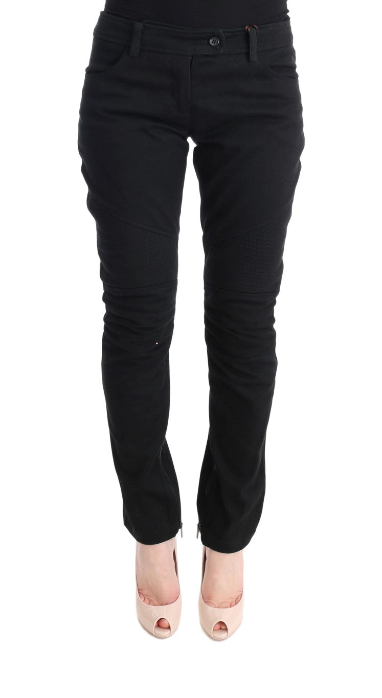 Ermanno Scervino Chic Black Slim Fit Women's Trousers