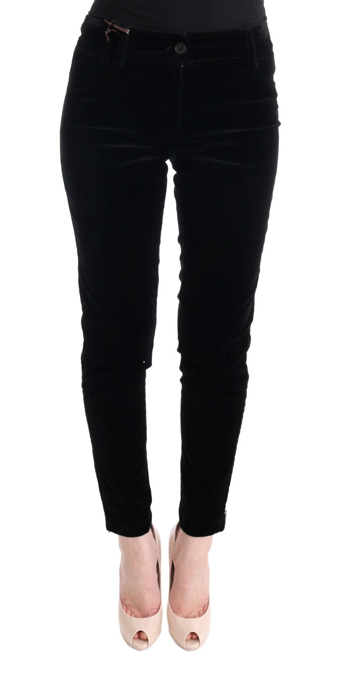 Ermanno Scervino Chic Black Slim Fit Cropped Women's Pants
