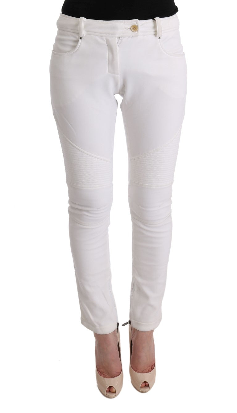 Ermanno Scervino Chic White Slim Fit Cotton Women's Pants