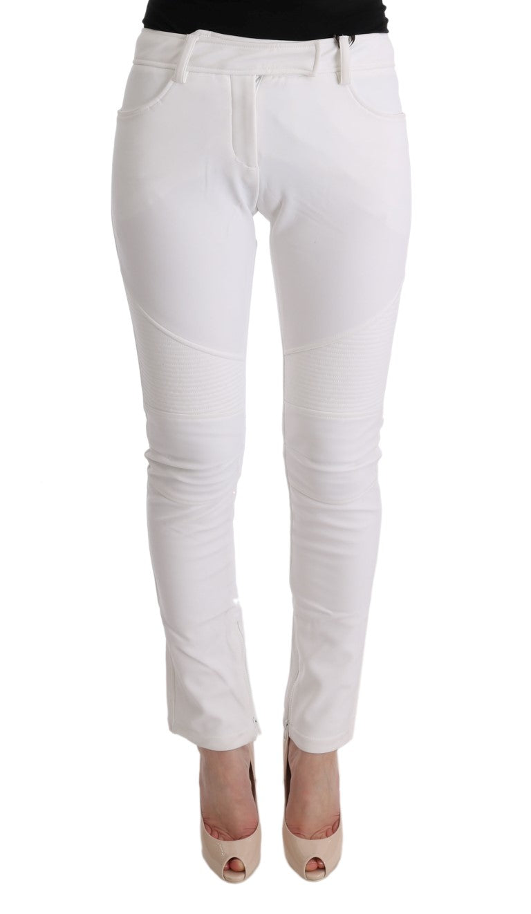 Ermanno Scervino Chic White Slim Fit Cotton Women's Trousers