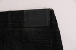 Acht Black Denim Cotton Bottoms Slim Fit Women's Jeans