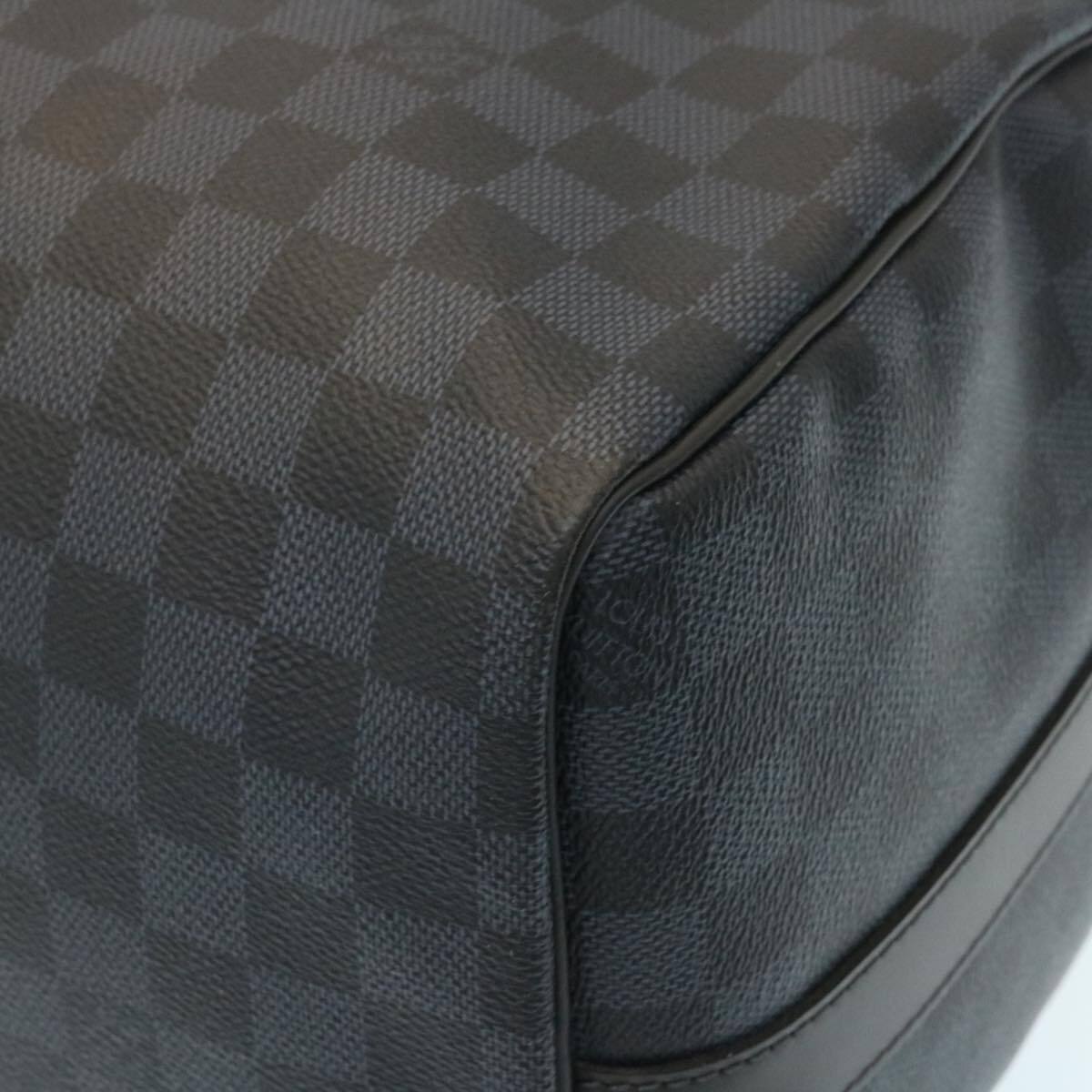 Louis Vuitton Keepall Bandouliere Damier Graphite Blue Canvas Travel Bag Bag (Pre-Owned)
