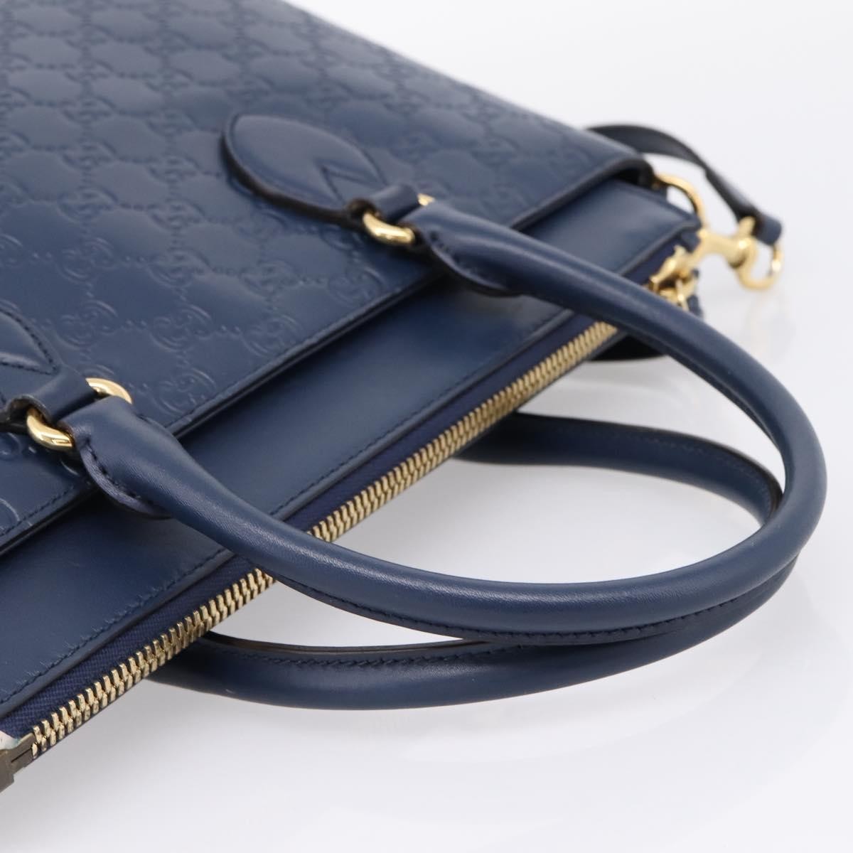Gucci Linea A Convertible Guccissima Leather Navy Leather Tote Bag Bag (Pre-Owned)