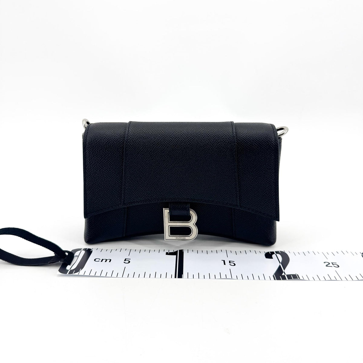 Balenciaga Hourglass Chain Leather Black Leather Shoulder Bag Bag (Pre-Owned)
