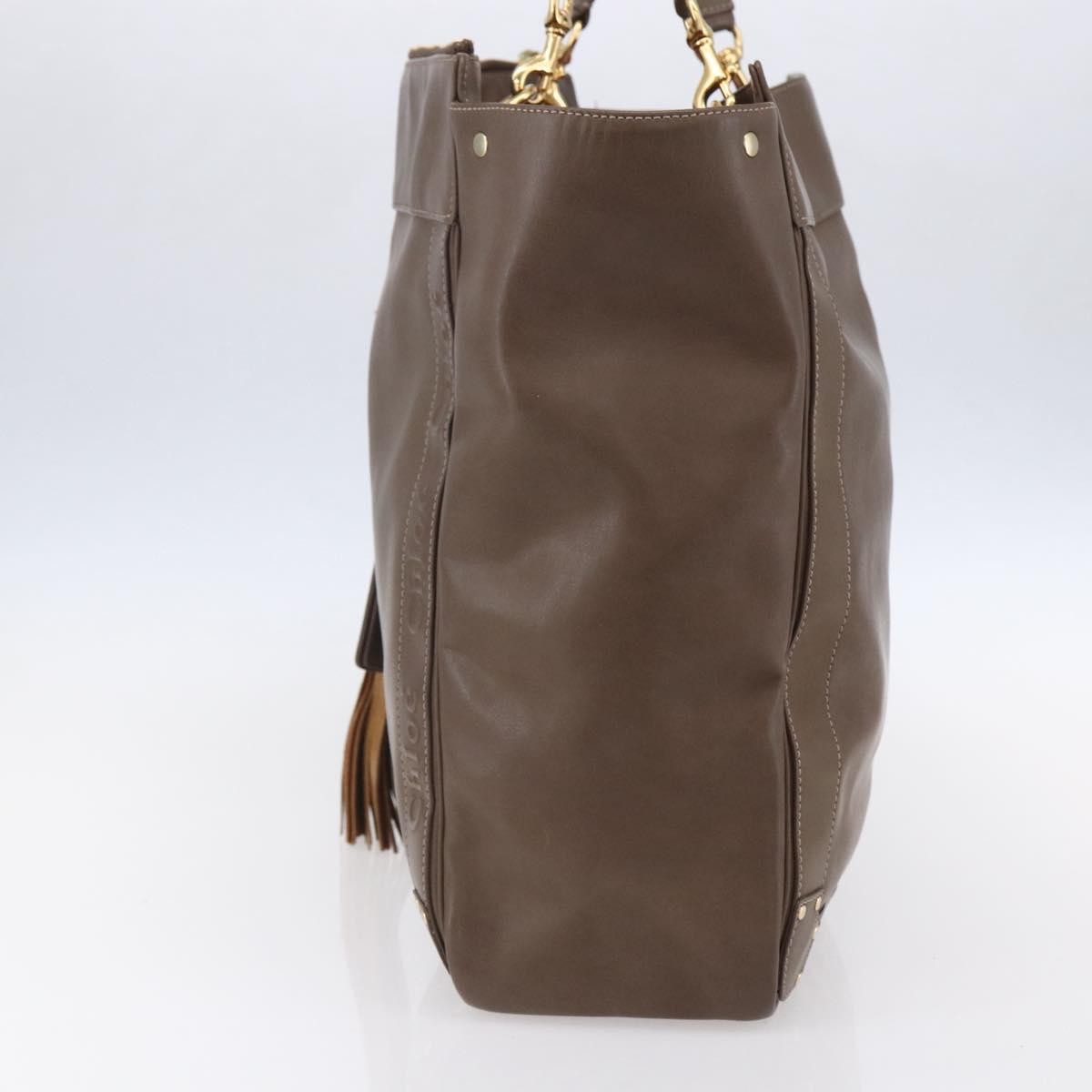 Chloe Eden Leather Brown Leather Tote Bag Bag (Pre-Owned)