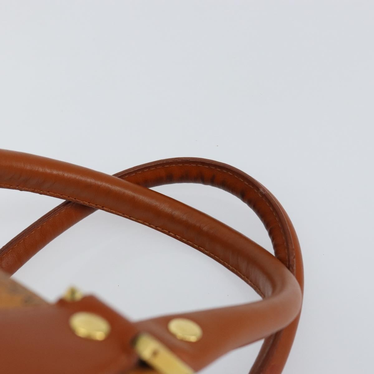 MCM Visetos Logogramme Canvas And Leather Brown Leather Handbag (Pre-Owned)