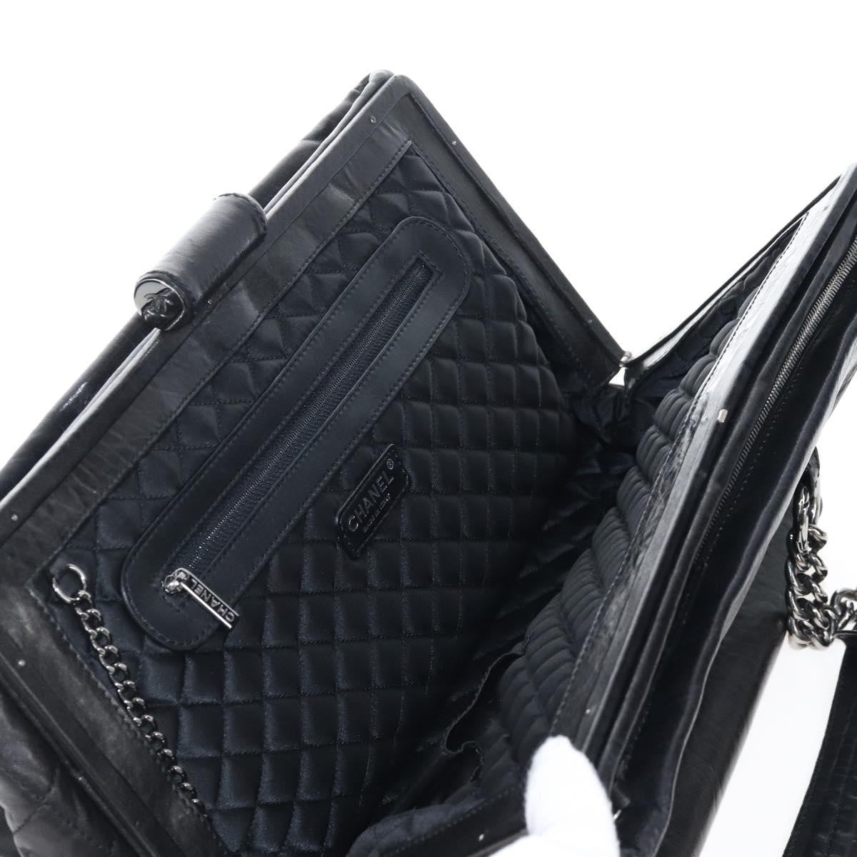 Chanel Perfect Day Leather Black Leather Tote Bag Bag (Pre-Owned)