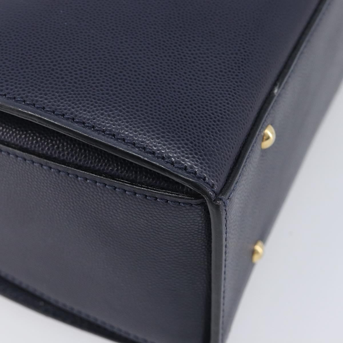 Celine Handbag Leather Navy Leather Handbag (Pre-Owned)