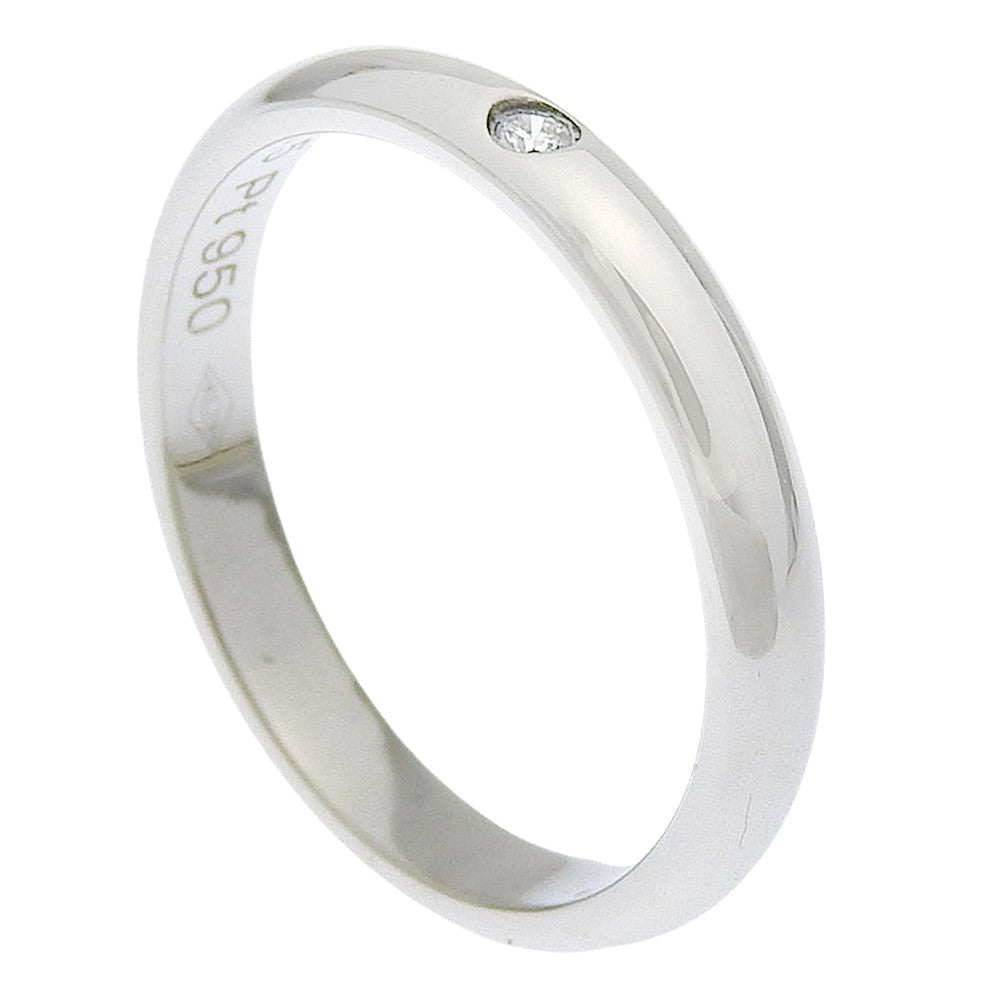 Cartier 1895 Wedding Band Platinum With Diamond Silver Platinum Ring Jewelry (Pre-Owned)