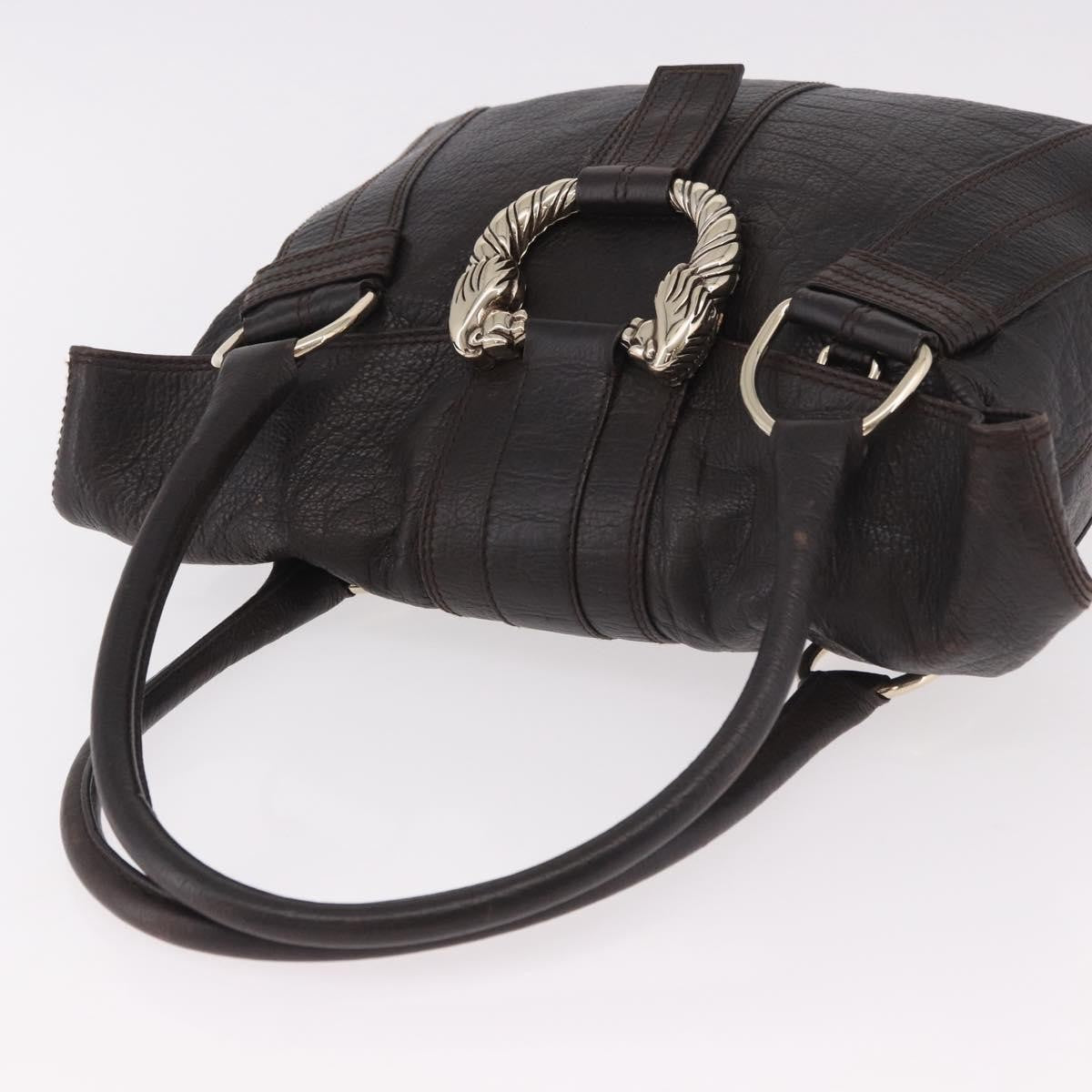 Bvlgari Leoni Top Handle Leather Brown Leather Handbag (Pre-Owned)