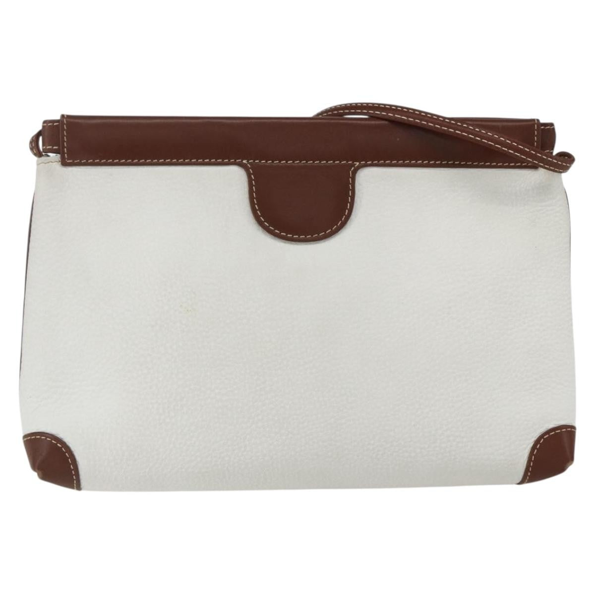 Gucci Vintage Leather White Leather Shoulder Bag Bag (Pre-Owned)
