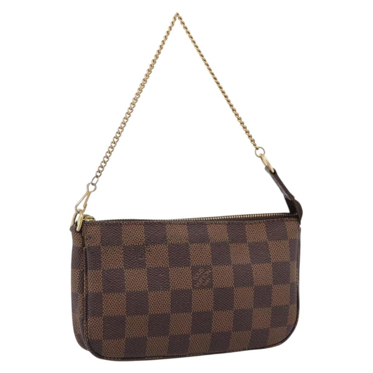 Louis Vuitton Mini Pochette Accessoires Damier Canvas Brown Canvas Clutche & Pouche Bag (Pre-Owned)