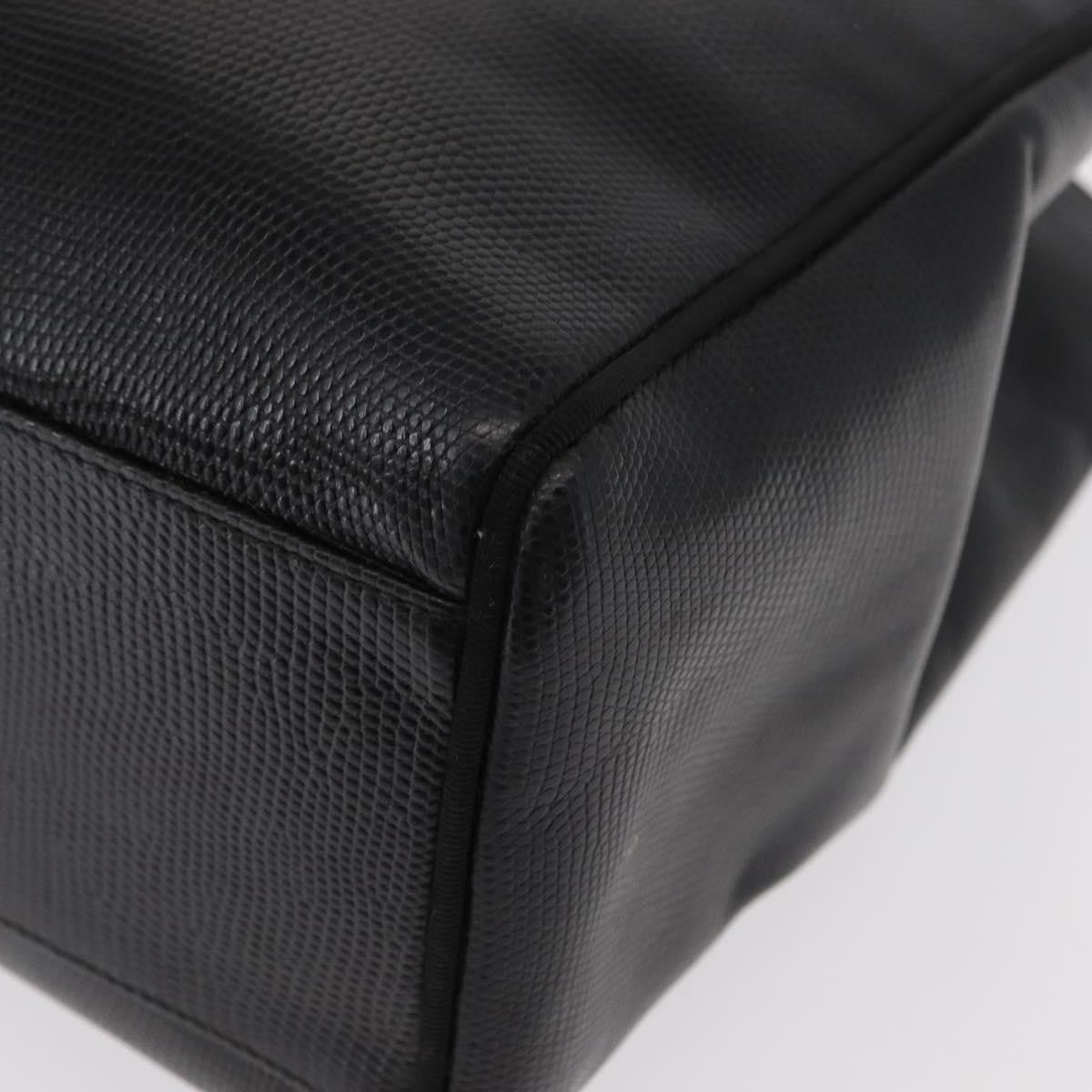 Salvatore Ferragamo Vintage Vara Bow Tote Lizard Embossed Leather Black Leather Tote Bag Bag (Pre-Owned)