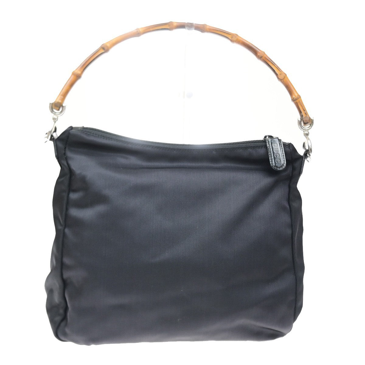 Gucci Sherry Bamboo Nylon Black Nylon Shoulder Bag Bag (Pre-Owned)
