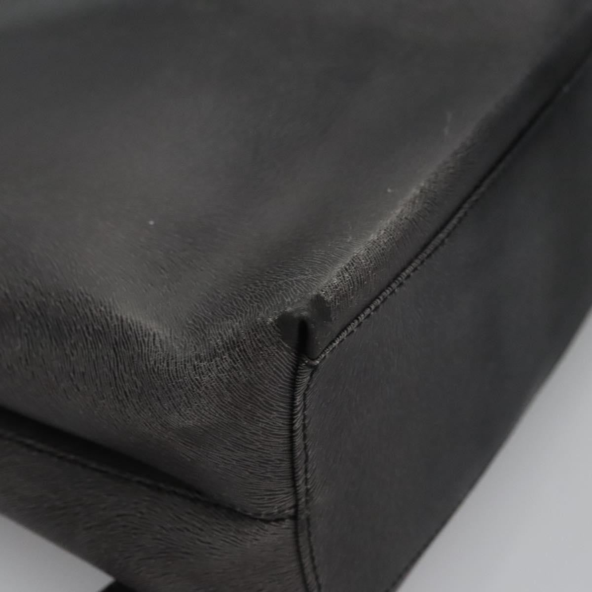 Salvatore Ferragamo Gancini Leather Black Leather Handbag (Pre-Owned)