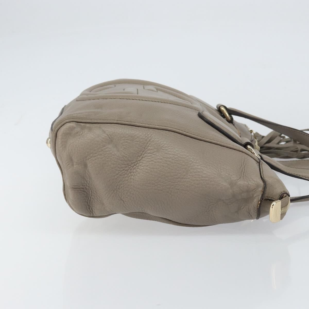 Gucci Soho Convertible Soft Top Handle Leather Gray Leather Handbag (Pre-Owned)