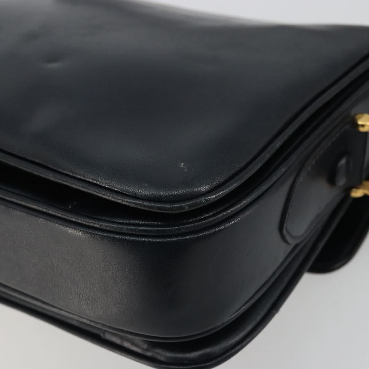Celine Horse Carriage Leather Black Leather Shoulder Bag Bag (Pre-Owned)