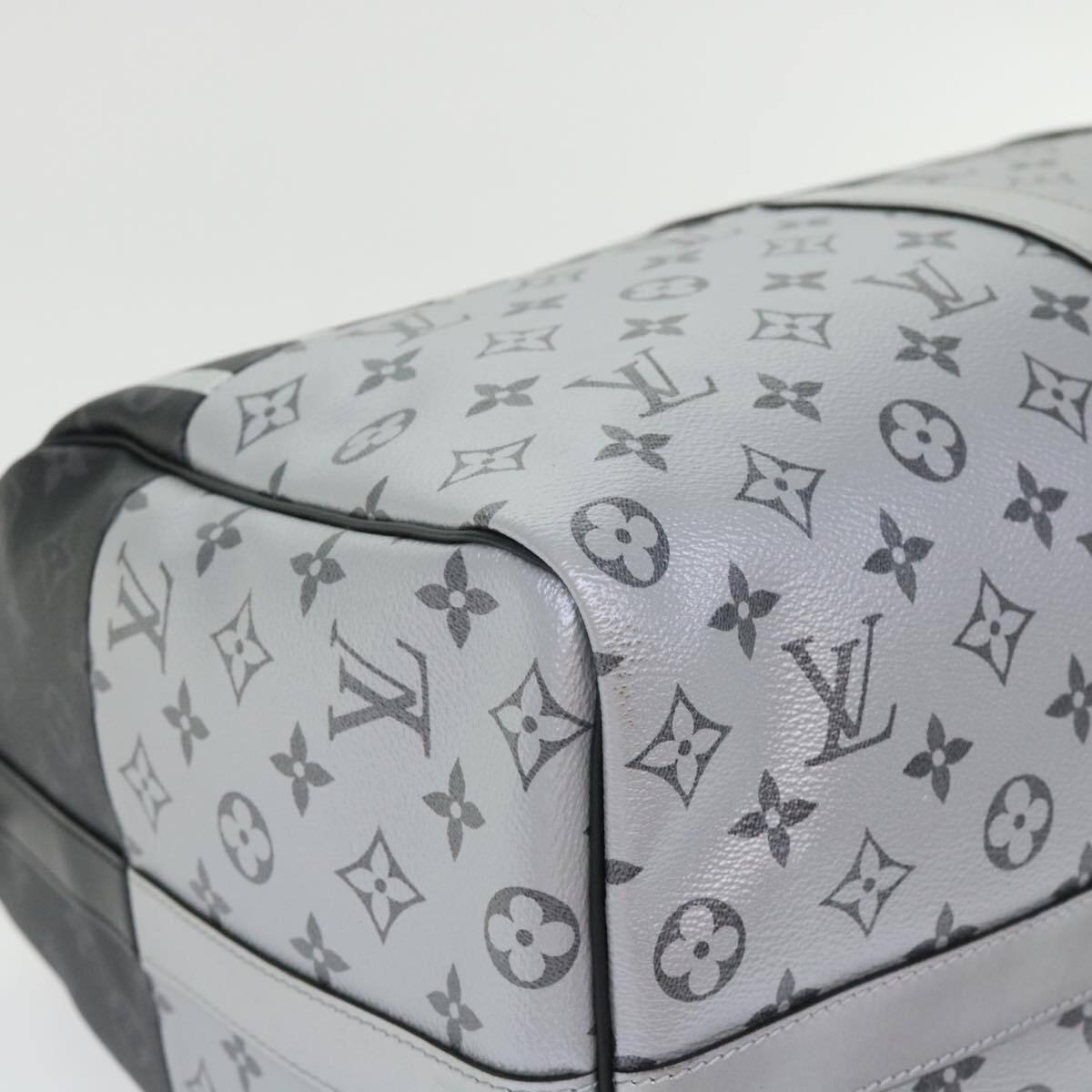Louis Vuitton Keepall Bandouliere Monogram Eclipse Split Canvas Black Canvas Bag (Pre-Owned)