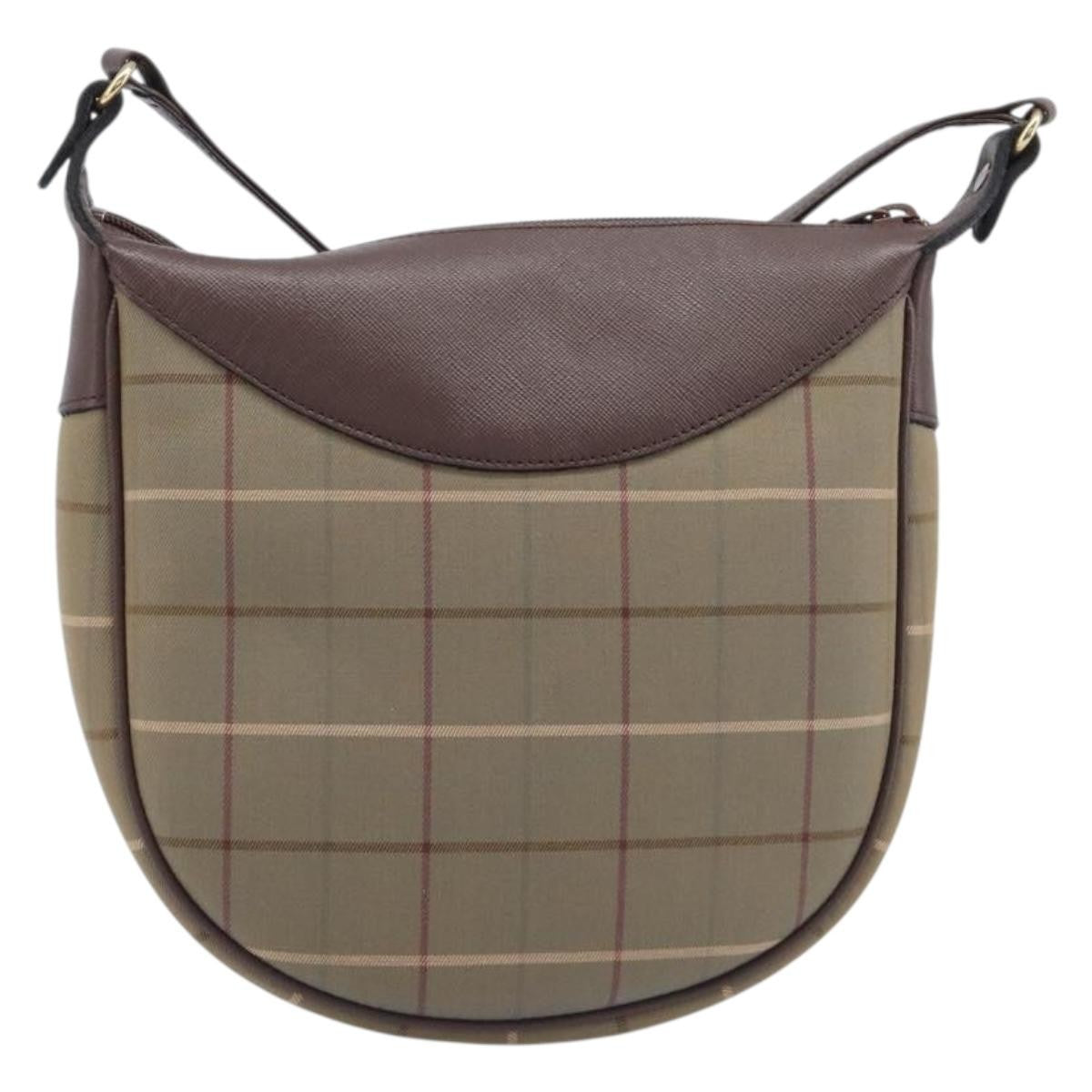 Burberry Nova Check Shoulder Bag Canvas Brown Canvas Shoulder Bag Bag (Pre-Owned)