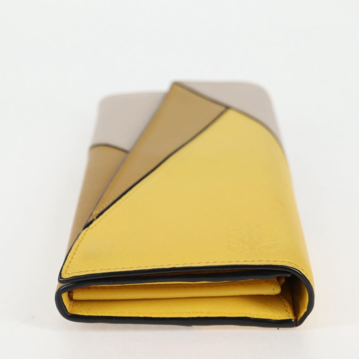 Loewe Puzzle Zip Leather Yellow Leather Wallets Accessory (Pre-Owned)