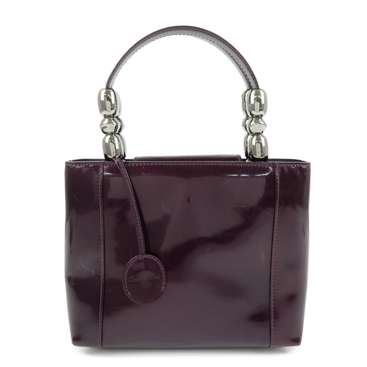 Christian Dior Handbag Leather Purple Patent_Leather Handbag (Pre-Owned)