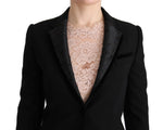 Dolce & Gabbana Black Floral Jacquard Slim Women's Blazer