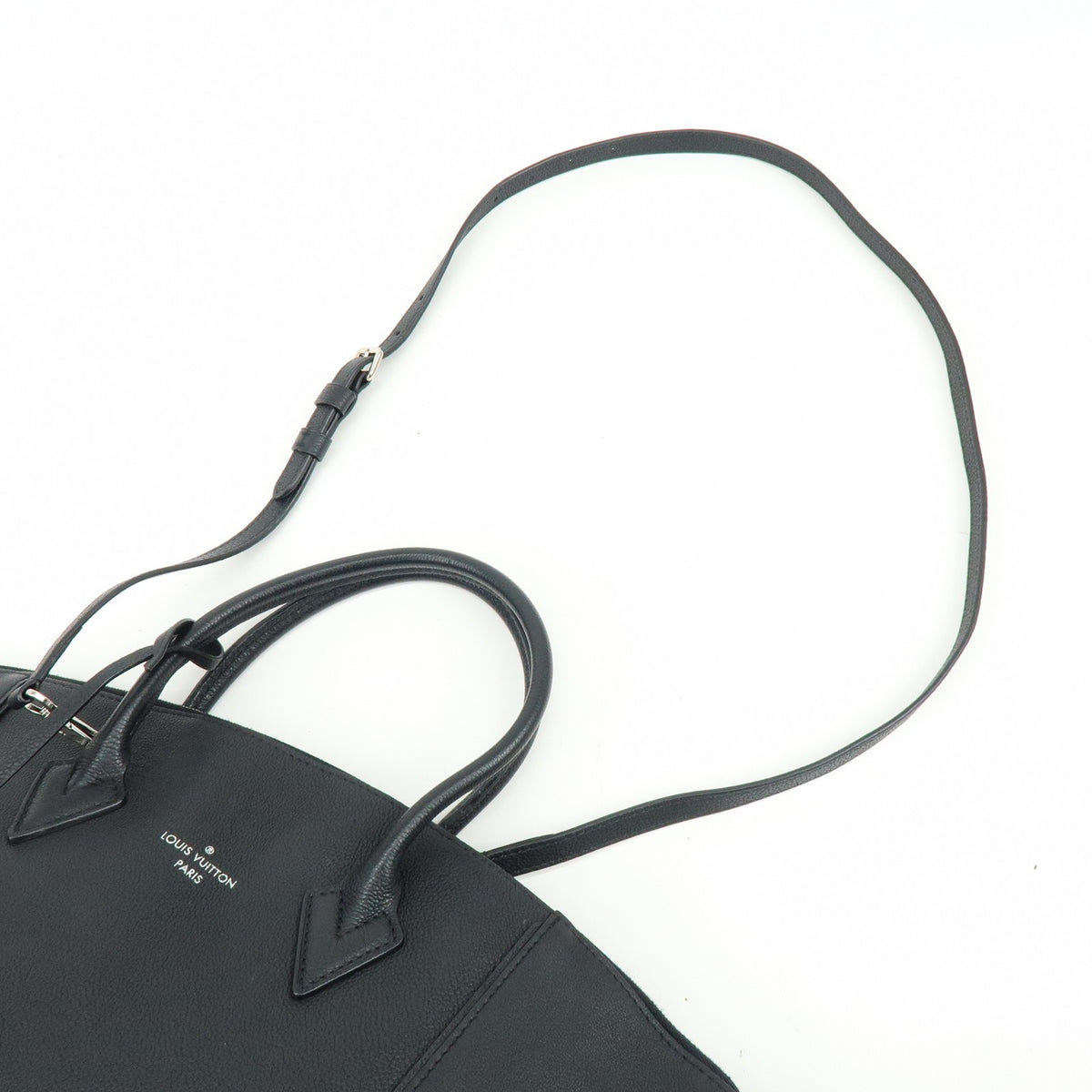 Louis Vuitton Soft Lockit Leather Black Leather Handbag (Pre-Owned)