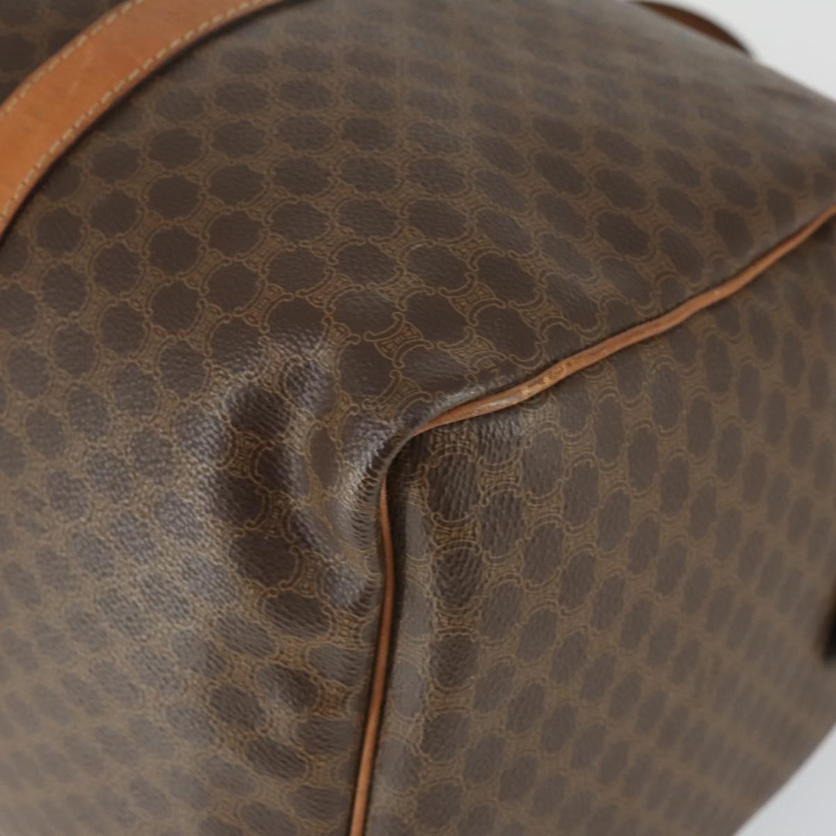 Celine Vintage Macadam Boston Canvas And Leather Brown Pvc Travel Bag Bag (Pre-Owned)