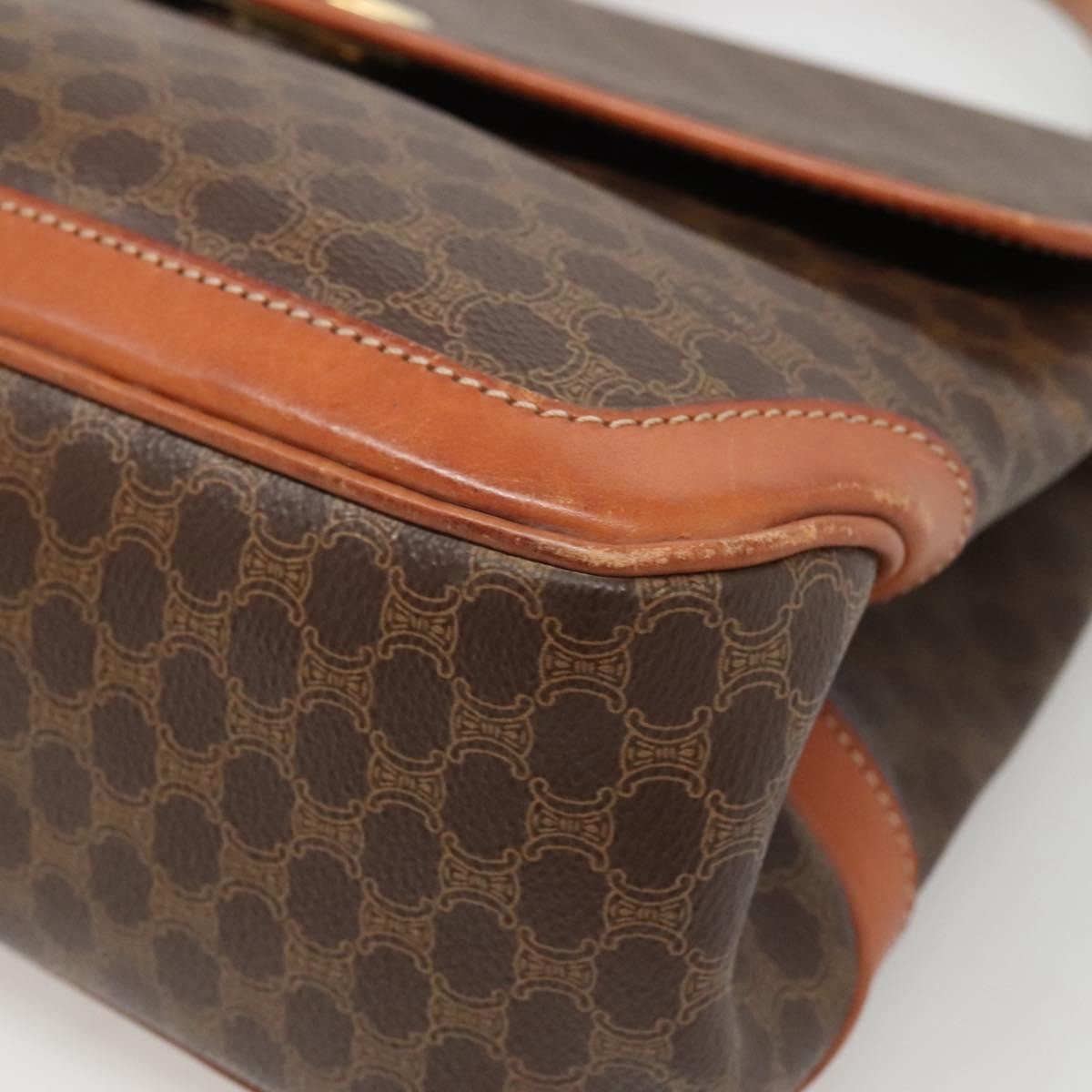 Celine Vintage Macadam Canvas Brown Canvas Handbag (Pre-Owned)