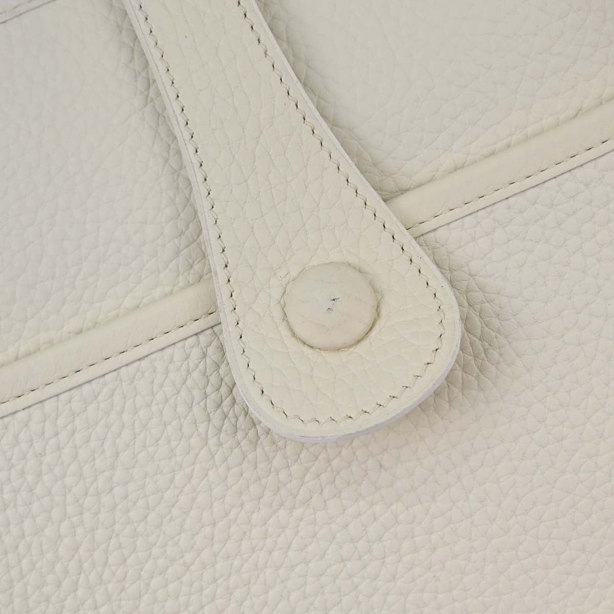 Hermes Evelyne Bag Gen Iii Clemence White Calfskin Shoulder Bag Bag (Pre-Owned)