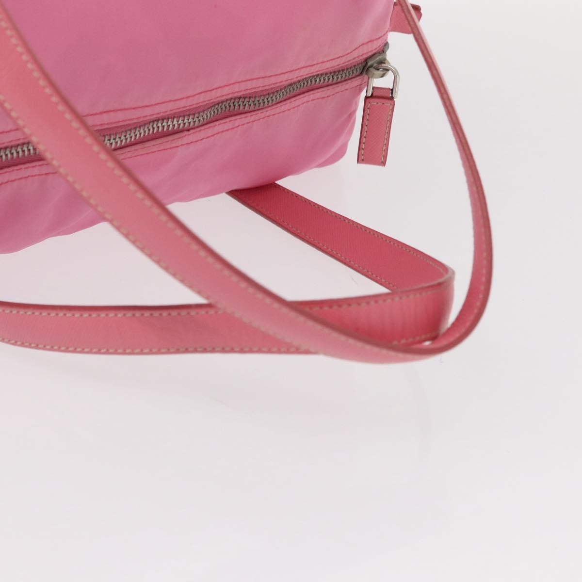 Prada Side Pocket Convertible Duffle Tessuto Pink Nylon Handbag (Pre-Owned)
