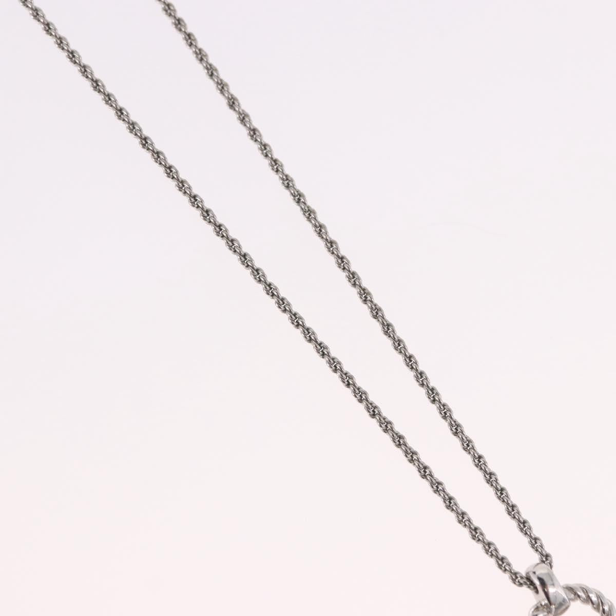 Christian Dior Vintage Circle Pendant Metal Silver Metal Necklace Jewelry (Pre-Owned)