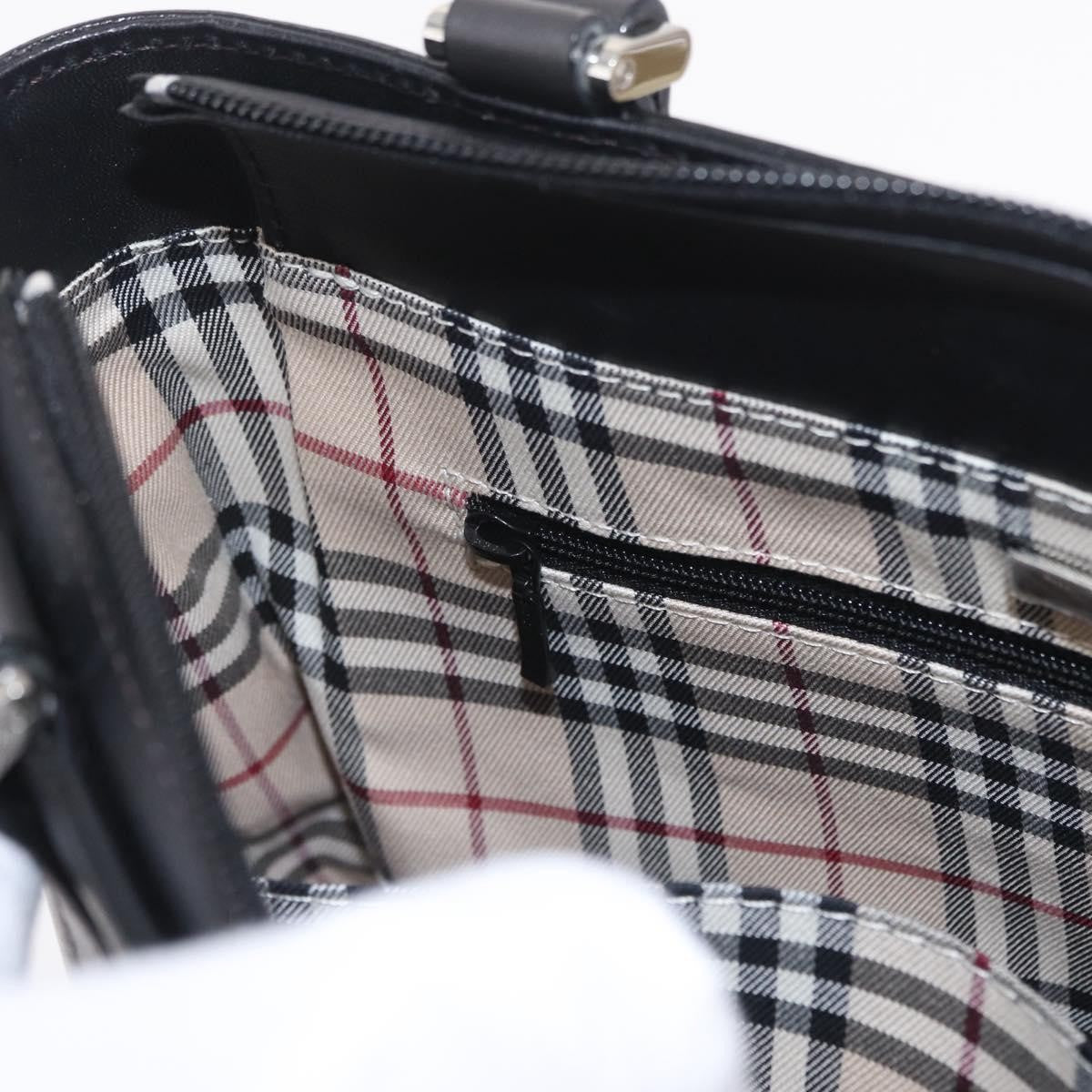 Burberry Vintage Leather Black Leather Handbag (Pre-Owned)