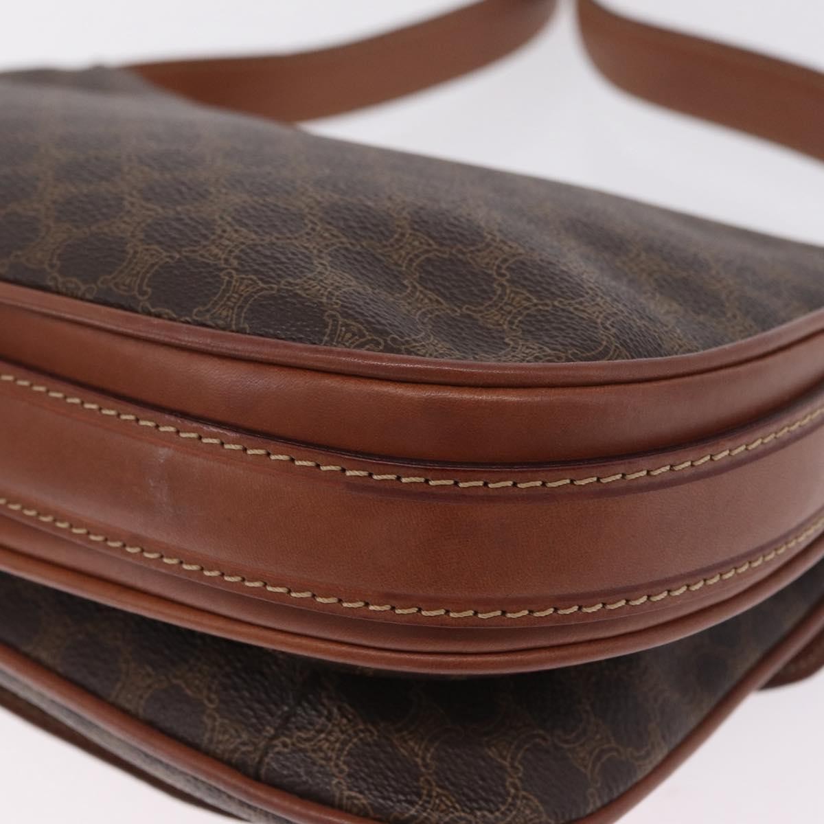 Celine Macadam Shoulder Canvas Brown Canvas Crossbody Bag Bag (Pre-Owned)