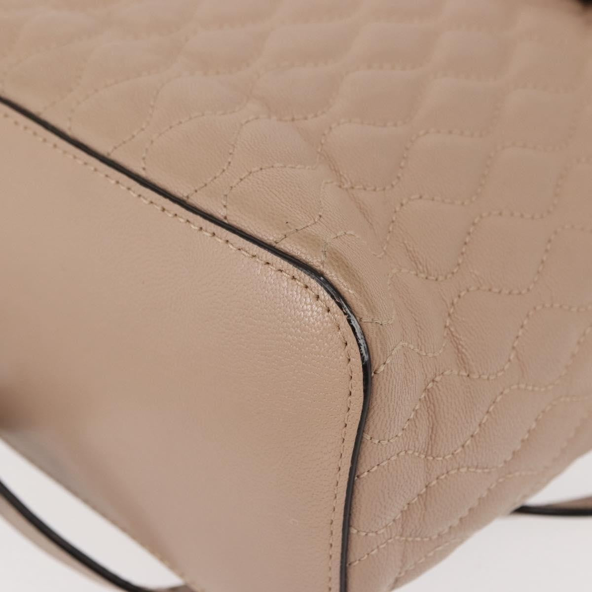 Bally Vintage Quilted Leather Pink Leather Backpack Bag (Pre-Owned)