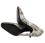 Bottega Veneta Women's Pearl / Black Leather Elaphe Circle Stiletto Heels 451758 1909