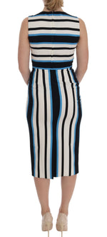 Dolce & Gabbana Chic Striped Silk Sheath Women's Dress