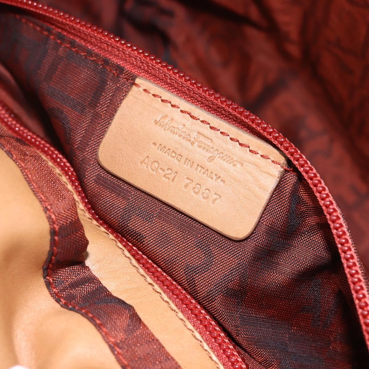 Salvatore Ferragamo Gancini Leather Brown Leather Shoulder Bag Bag (Pre-Owned)