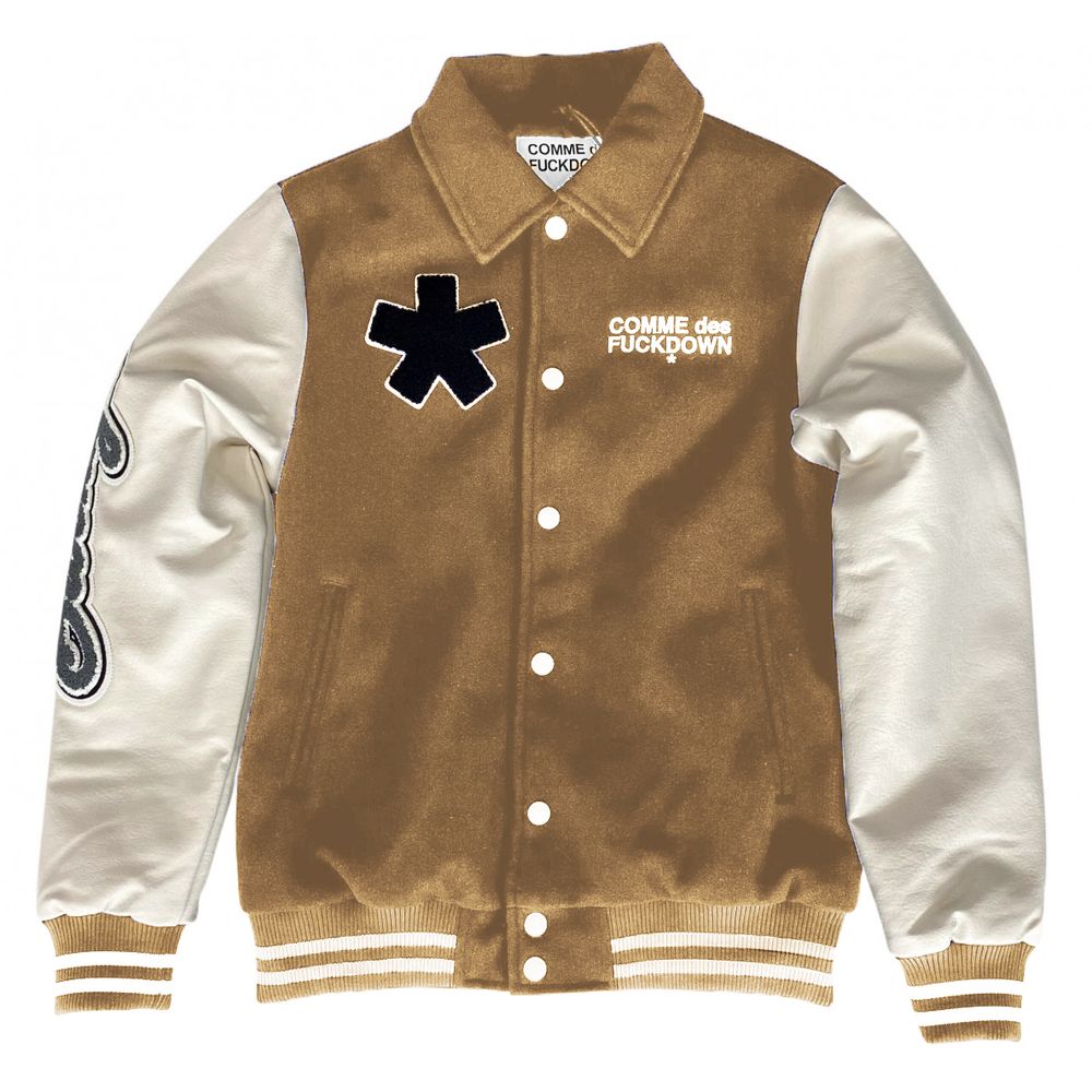 Comme Des Fuckdown Chic Cotton and Faux Leather Bomber Women's Jacket