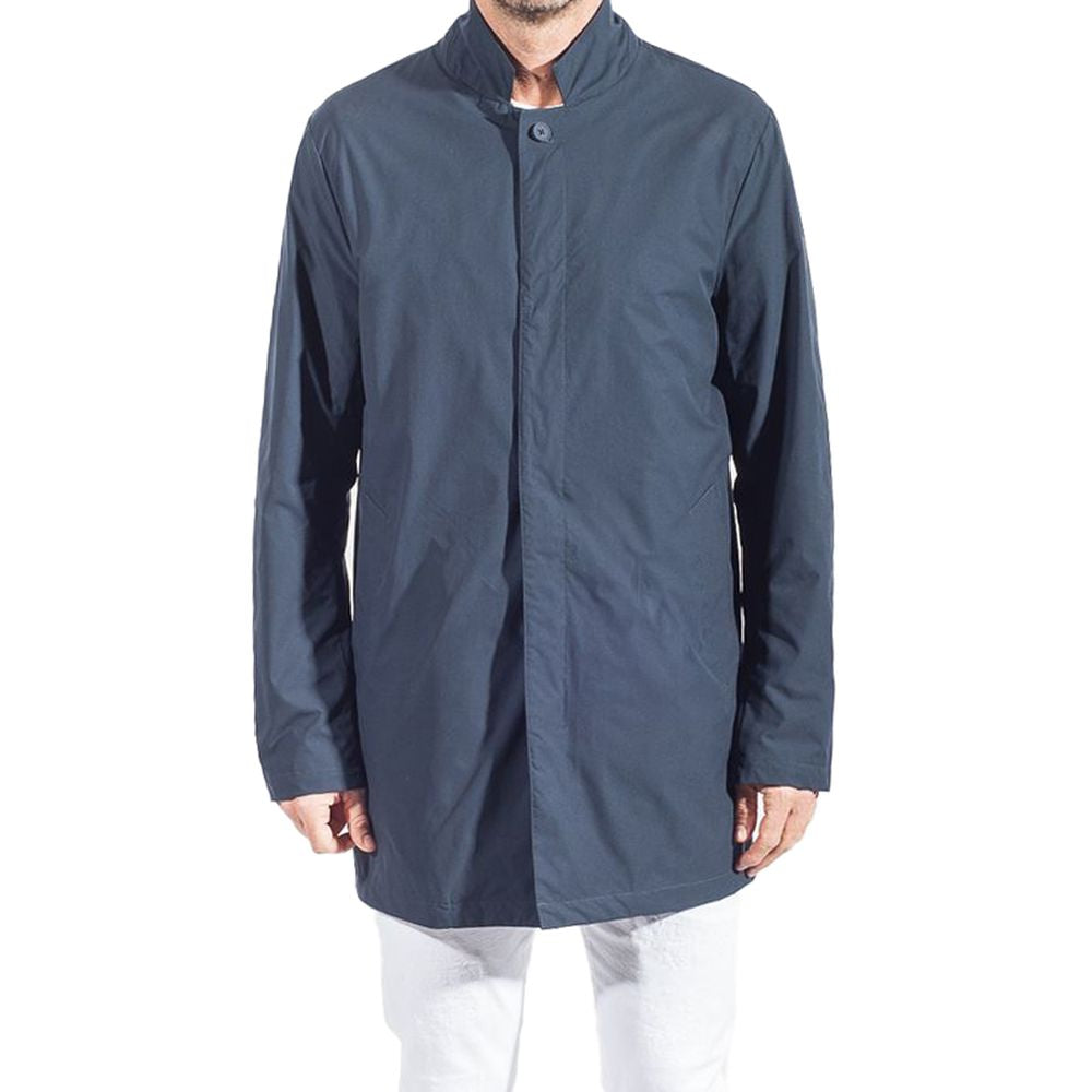 People Of Shibuya Blue Polyester Men Trench Men's Coat